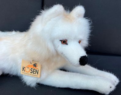 Kösen 6070 Eiswolf Polarwolf liegend Weiß Plüschtier Stofftier 41cm NEU!