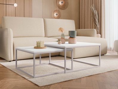 Im Set zwei Couchtische Dual Cashmer Wohnzimmertisch Kaffeetisch Sofatisch Loft Tisch