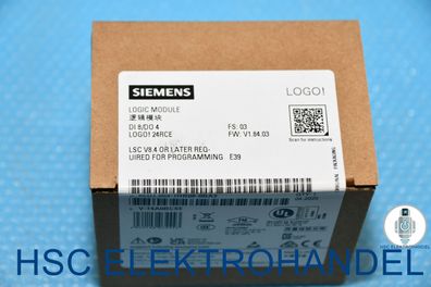 Siemens 6ED1052-1HB08-0BA2 LOGO! Logic Module LOGO! 24RCE DI8/DO4