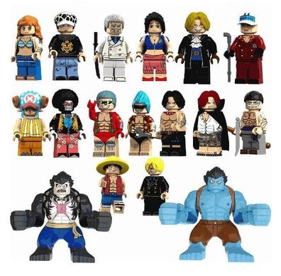 17-teiliges One Piece Actionfiguren-Steinset 1,77/3,14 Zoll Anime One Piece Actionfig