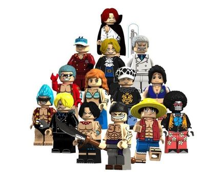 14 Modelle von Bausteinpuppen und Toy King-Taschen aus der Serie Pirates and Navigati