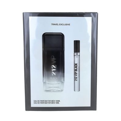 Carolina Herrera 212 Vip Black Travel Set For Men Eau De Parfum Spray 110 Ml