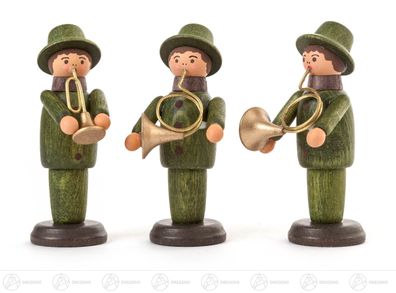 Miniatur Jägertrio H=ca 5,5 cm NEU Erzgebirge Weihnachtsfigur Holzfigur