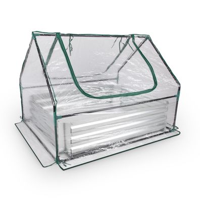 2 in 1 Hochbeet PVC mit Gewächshaus Aufsatz Ganzjähriges Kräuterbeet für Garten