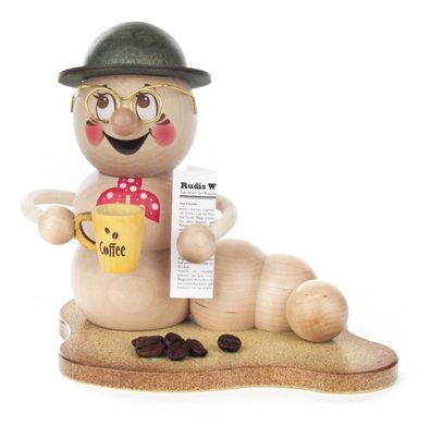 Räucherwurm Kaffeepausen-Rudi BxHxT 15x13x10,5cm NEU Räuc