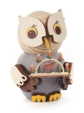 Miniaturfigur Mini-Eule mit Schwibbogen BxHxT 5x7,5x3,5cm NEU Miniaturtier