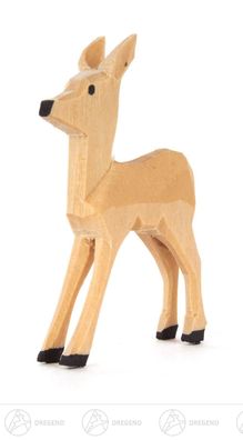 Holztier Reh geschnitzt stehend Höhe = 5cm NEU Erzgebirge Miniatur Waldtier