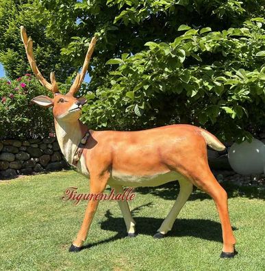 Hirschfigur Hirsch für Schlitten Figur Statue Natur Weihnachten Rentier Deko