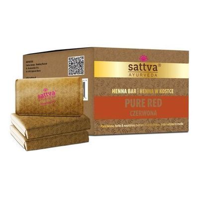 Natuerliche Henna Haarfarbe Rot, Sattva Ayurveda, Set 3 x 80 g