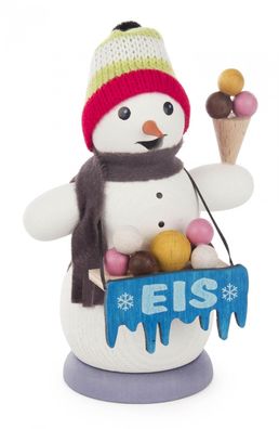 Räuchermann Schneemann Eisverkäufer H: 13cm NEU Räucherfigur Rauchfigur Seiffen