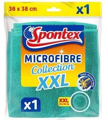 Spontex Mikrofaser-Wischtuch, Wirtschaftliches Reinigungstuch, 2er-Pack