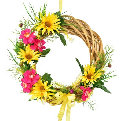 Sommerlicher Weidenkranz mit gelben Gänseblümchen Ø25 cm