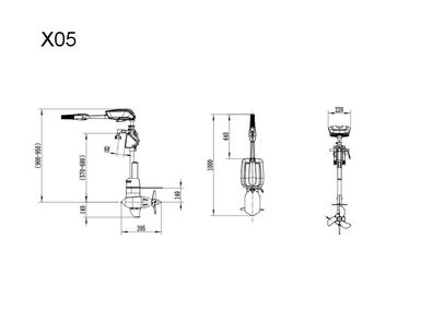 Außenborder X05 - Tiller Control Elektro Bootsmotor 3,0 kW 130 lbs (5PS)