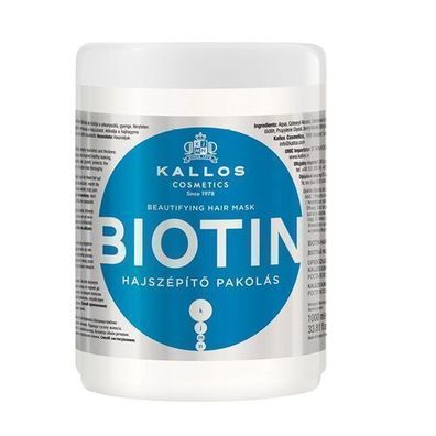 Kallos KJMN Biotin Haarmaske, 1000 ml - Professionelle Pflege fuer starkes, glaenz