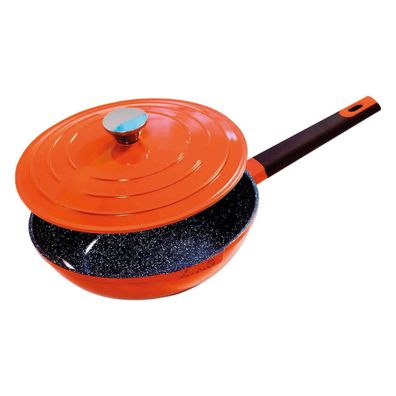 KING Shine Orange Wok 28cm Aluguss Keramik Induktion
