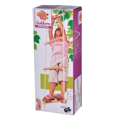 Eichhorn Strickleiter Holz Outdoor Klettern Garten 60kg Verstellbar