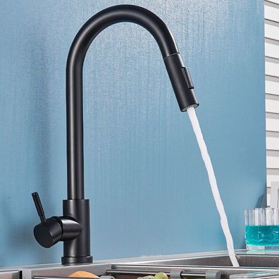 Wasserhahn Küche 360° Küchenarmatur aus Edelstahl Mischbatterie Küche mit Dual-Spülbr