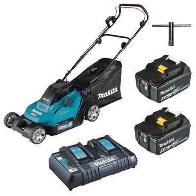 Makita Akku Rasenmäher DLM432PT2 2x 5,0Ah 18V Akku Doppelladegerät