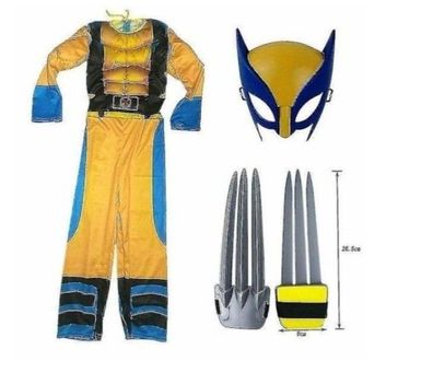 Kinder Wolverine Kostüm Junge Superheld Overall Kinder 3-teiliges Set
