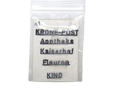 5 Gewerbeschilder - Krone-Post - Apotheke - Kaiserhof - Fleurop - HO - 1:87 - Nr. 11
