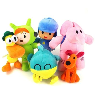 6er Set Cartoon Plüschtiere Pocoyo Elly Pato Fred Loula Sleepy Bird Plüschpuppe