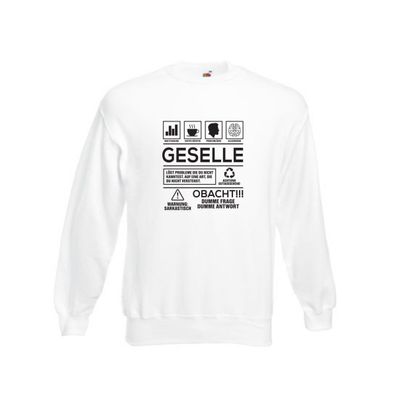 Achtung Probleme Geselle | Handwerker Sweatshirt Weiß
