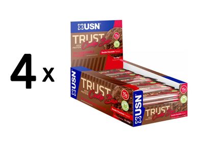 4 x USN Trust Cookie Bars (12x60g) Double Chocolate