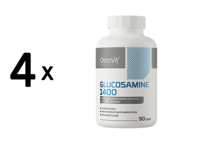 4 x OstroVit Glucosamine 1400 (90 Caps) Unflavoured