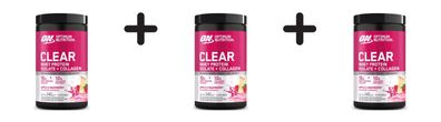 3 x Optimum Nutrition Clear Whey Protein Isolate + Collagen (240g) Apple and Raspberr
