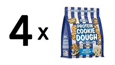 4 x Applied Nutrition Protein Cookie Dough Dessert, Vanilla Ice Cream - 1000g