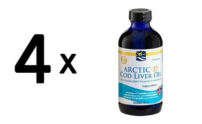 4 x Nordic Naturals Arctic-D Cod Liver Oil, Lemon - 237 ml