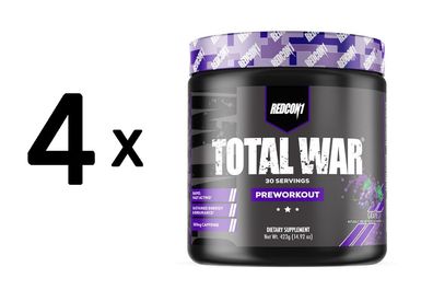 4 x Redcon1 Total War - Preworkout, Grape - 423g