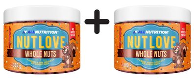 2 x Allnutrition Nutlove Whole Nuts, Almonds in Dark Chocolate with Raspberry Powder