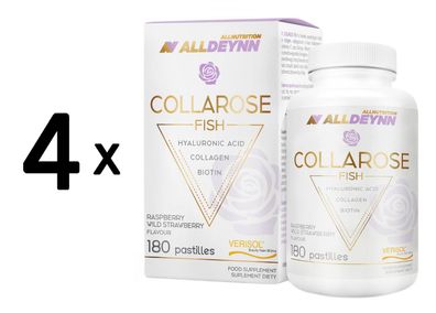 4 x Allnutrition AllDeynn Collarose Fish, Raspberry Wild Strawberry - 180 pastilles