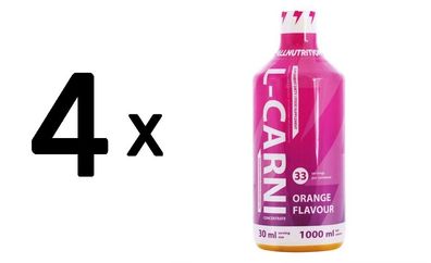 4 x Allnutrition L-Carni, Orange - 1000 ml
