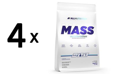 4 x Allnutrition Mass Acceleration, Chocolate Cookies - 1000g