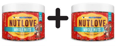2 x Allnutrition Nutlove Whole Nuts, Peanuts in Milk Chocolate - 300g