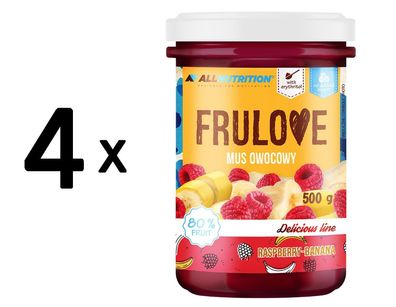4 x Allnutrition Frulove Mousse, Raspberry-Banana - 500g