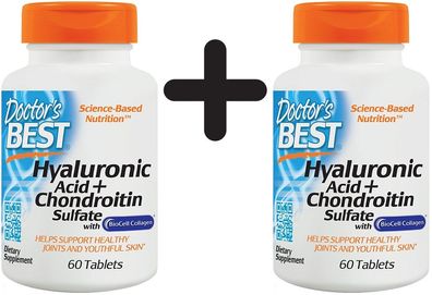 2 x Doctors Best Hyaluronic Acid + Chondroitin Sulfate - 60 tabs