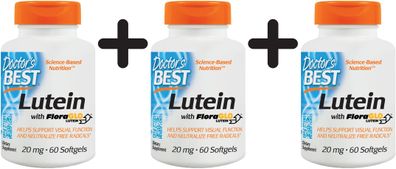 3 x Doctors Best Lutein with FloraGLO - 60 softgels
