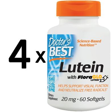 4 x Doctors Best Lutein with FloraGLO - 60 softgels