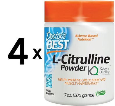 4 x Doctors Best L-Citrulline Powder - 200g