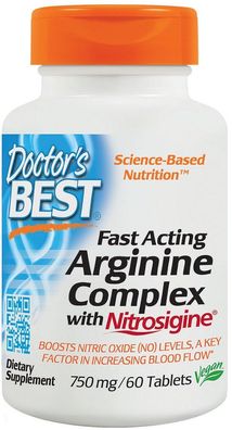 Fast Acting Arginine Complex with Nitrosigine, 750mg - 60 tabs