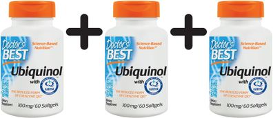 3 x Doctors Best Best Ubiquinol, 100mg - 60 softgels