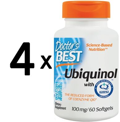 4 x Doctors Best Best Ubiquinol, 100mg - 60 softgels