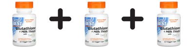 3 x Doctors Best Glutathione + Milk Thistle - 60 vcaps