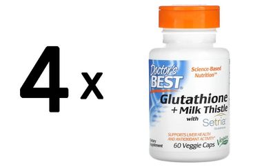 4 x Doctors Best Glutathione + Milk Thistle - 60 vcaps