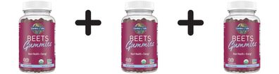 3 x Garden of Life Beets Gummies, Raspberry - 60 gummies