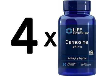 4 x Life Extension Carnosine, 500mg - 60 vcaps
