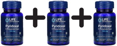 3 x Life Extension Pyridoxal 5'-Phosphate Caps, 100mg - 60 vcaps